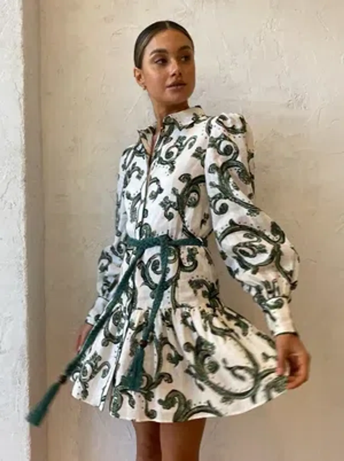 Kate Ford Zelie Short Shirt Dress Print Size 8 - Image 1