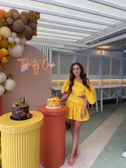 AJE Chateau Mini Dress In Sunshine Size 8 for rent on The Volte - image 3