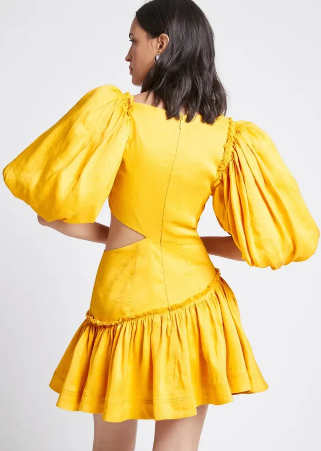 AJE Chateau Mini Dress In Sunshine Size 8 for rent on The Volte - main image