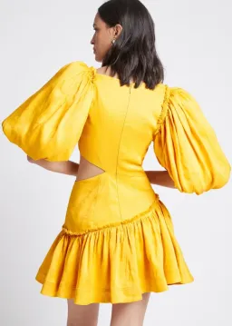 AJE Chateau Mini Dress In Sunshine Size 8 for rent on The Volte - image 2