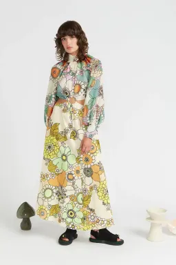 Alemais Farrah Cut Out Midi Dress Print Size 10 for rent on The Volte - image 1