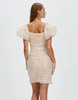 Bariano Powder Puff Sleeve Mini Dress Sequin Size 8 for rent on The Volte - image 4