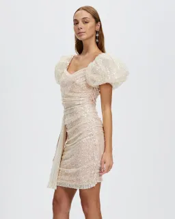 Bariano Powder Puff Sleeve Mini Dress Sequin Size 8 for rent on The Volte - image 2