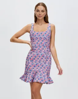 Bariano Azzure Scoop Neck Fit And Flare Mini Dress Print Size 6 for rent on The Volte - image 1