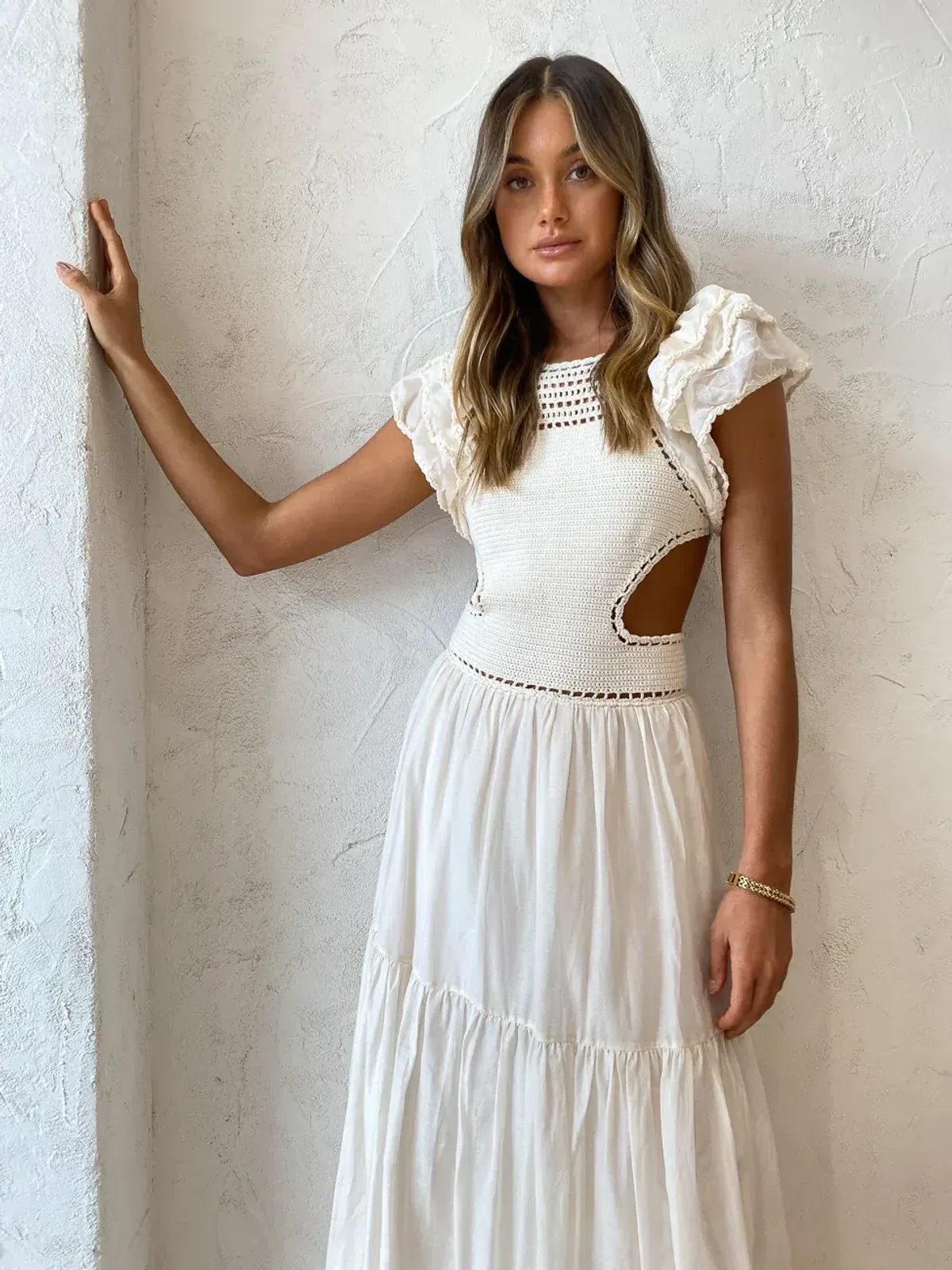 Magali Pascal Lottie Maxi Dress Ivory Size 8 - Image 3