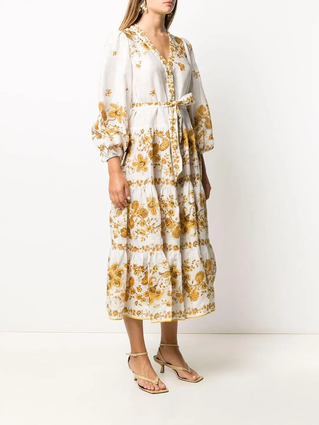 Zimmermann Floral Tiered Amelie Dress Print Size 3 for rent on The Volte - main image