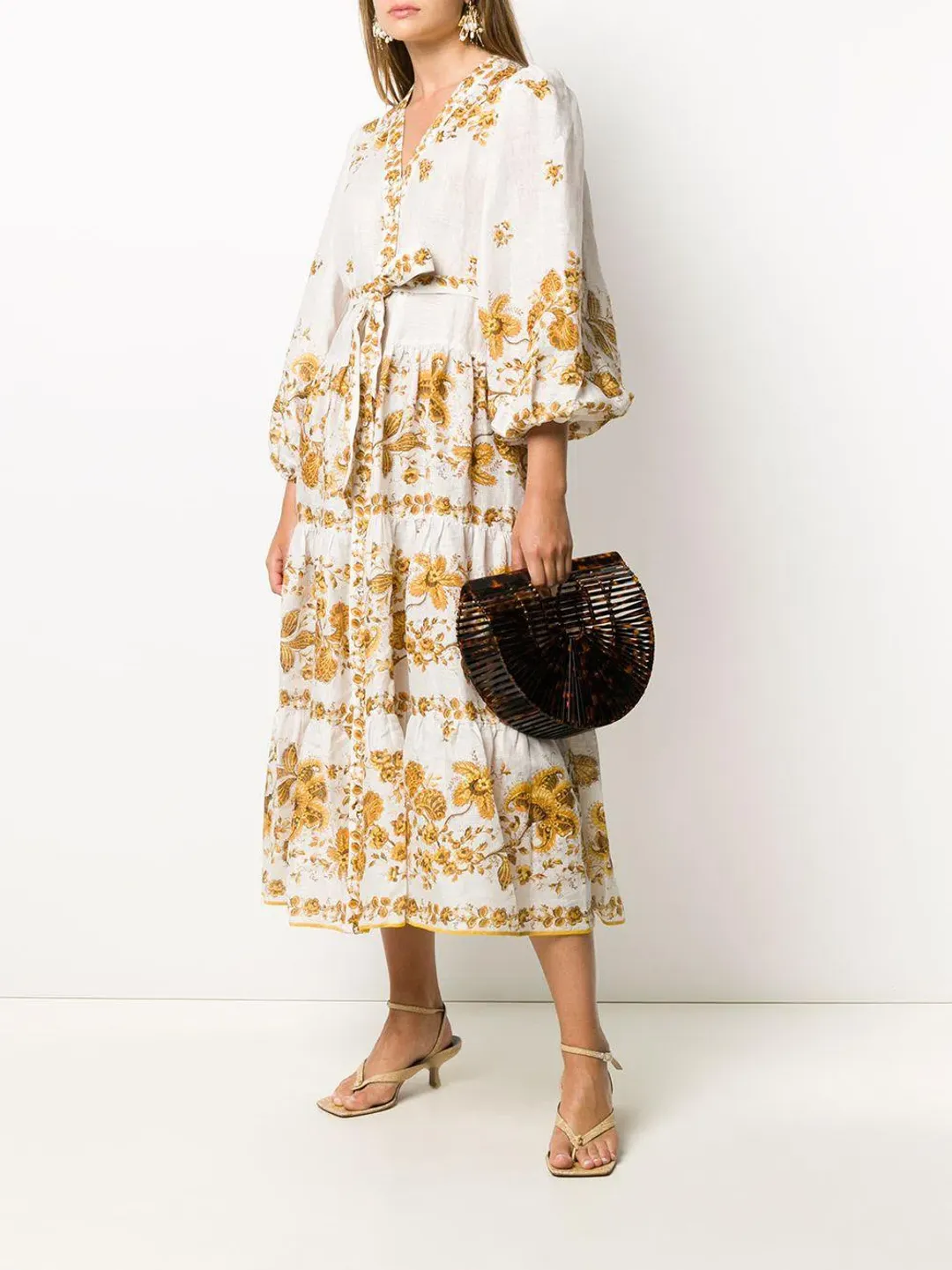 Zimmermann Floral Tiered Amelie Dress Print Size 3 for rent on The Volte - main image
