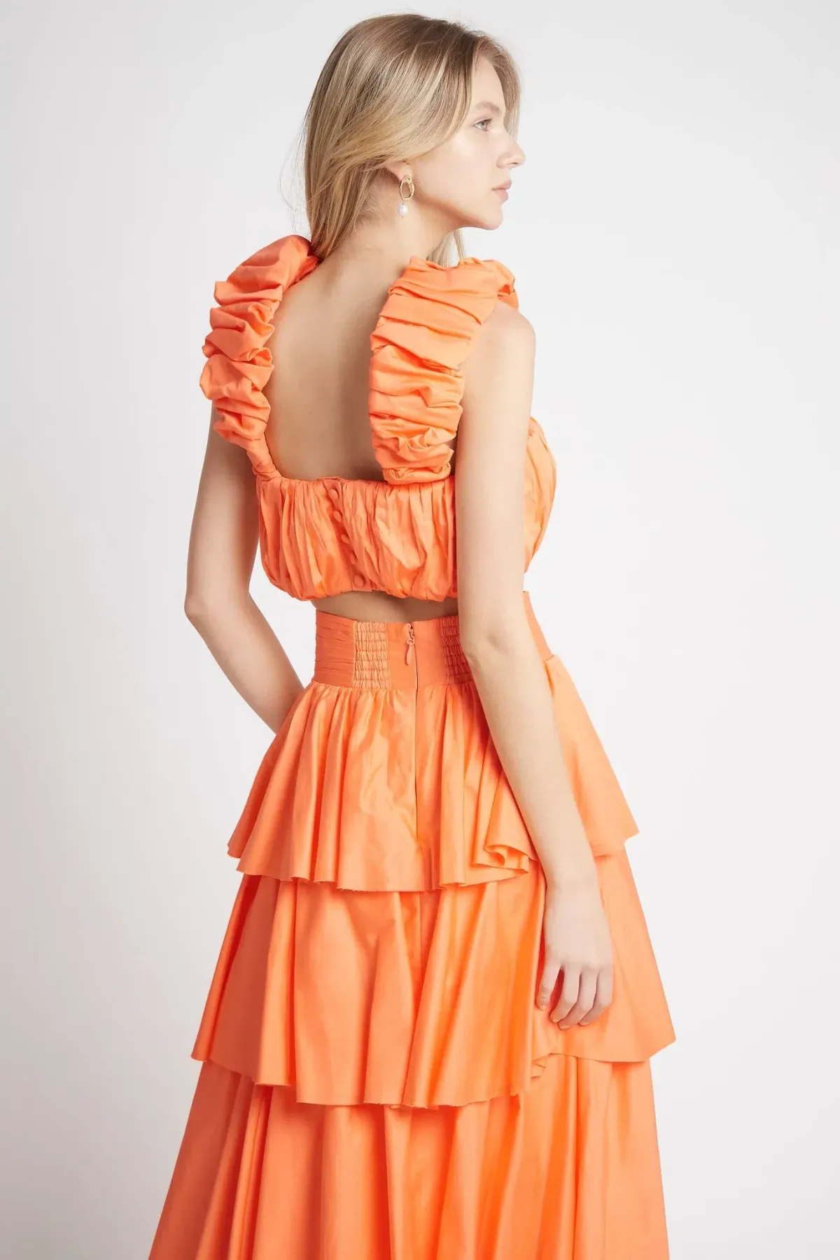 Aje Medina Crop & Skirt Set Orange Size 6 - Image 2