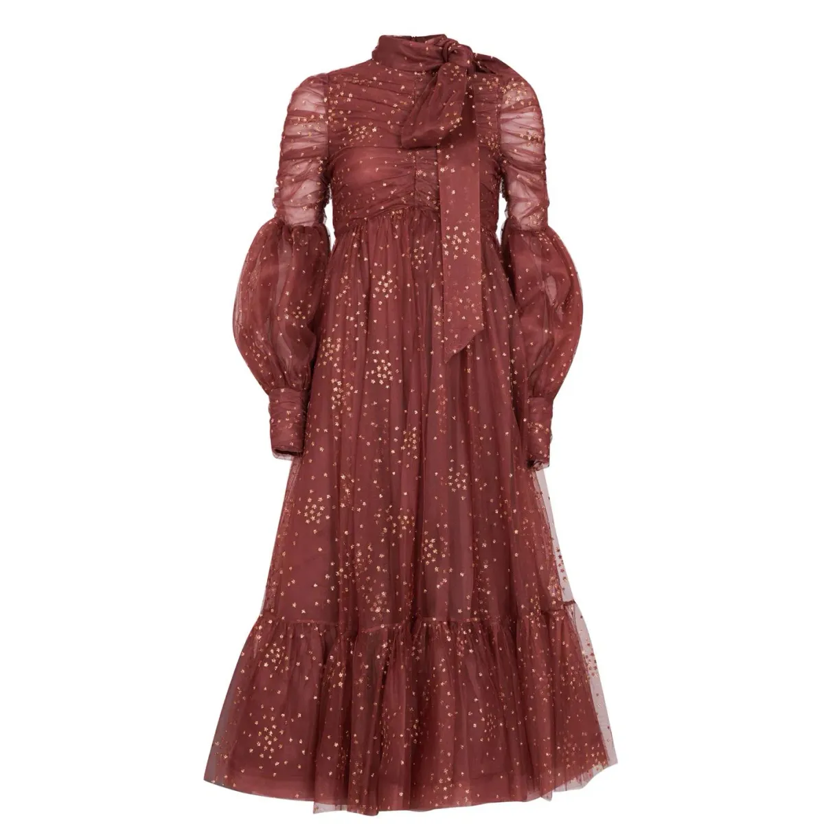 Zimmermann Tempo Ruched Glitter Gown Chocolate Brown Size 0 / Au 8 - Image 5