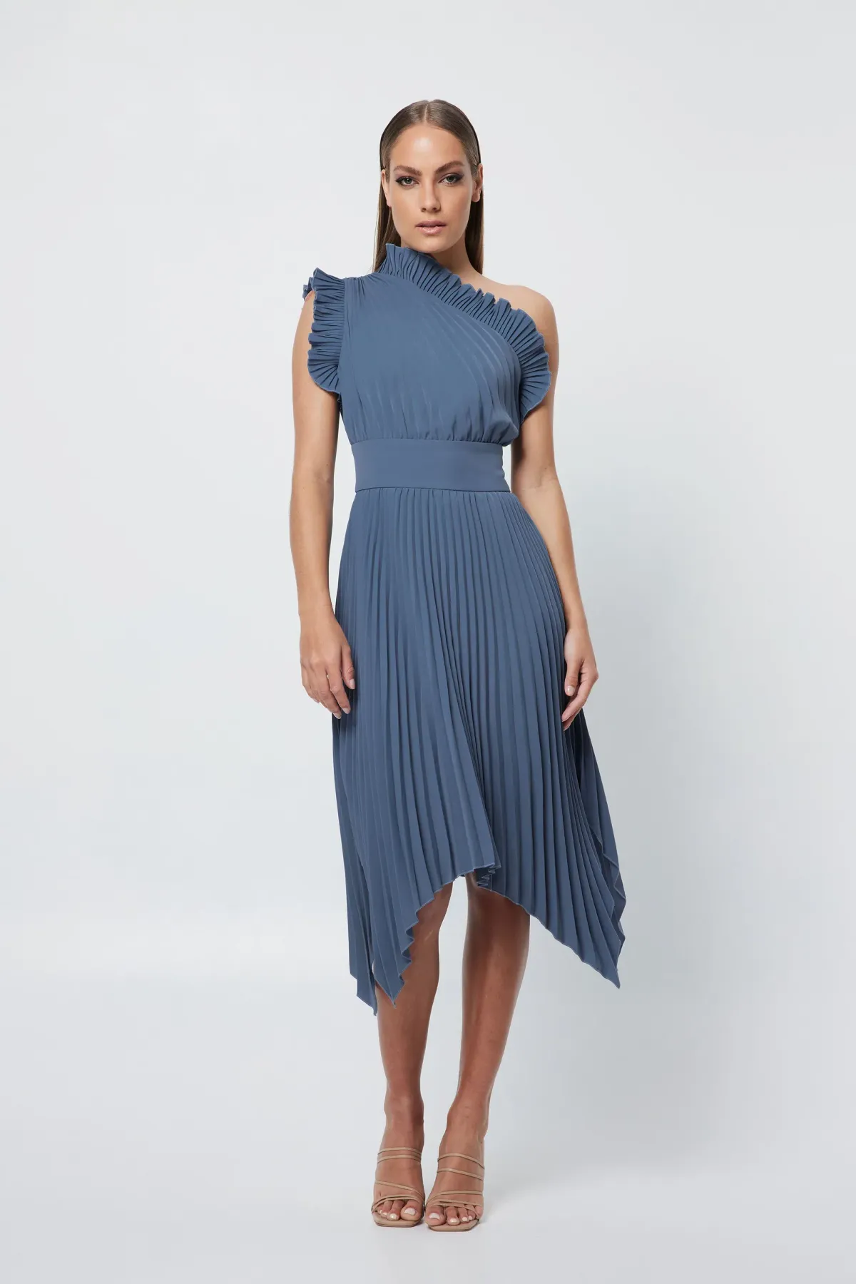 Mossman The Lady Like Midi Dress Blue Size 6 - Image 1