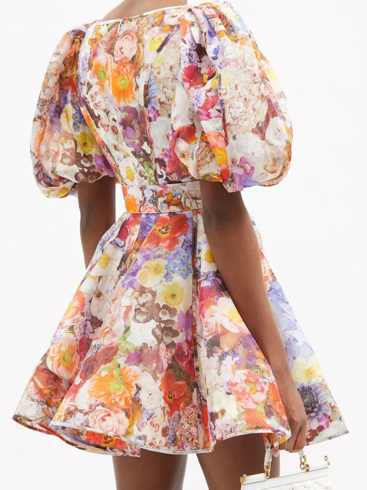 Zimmermann Prima Balloon Sleeve Belted Mini Dress Floral Size 1 / Au 10 - Image 4