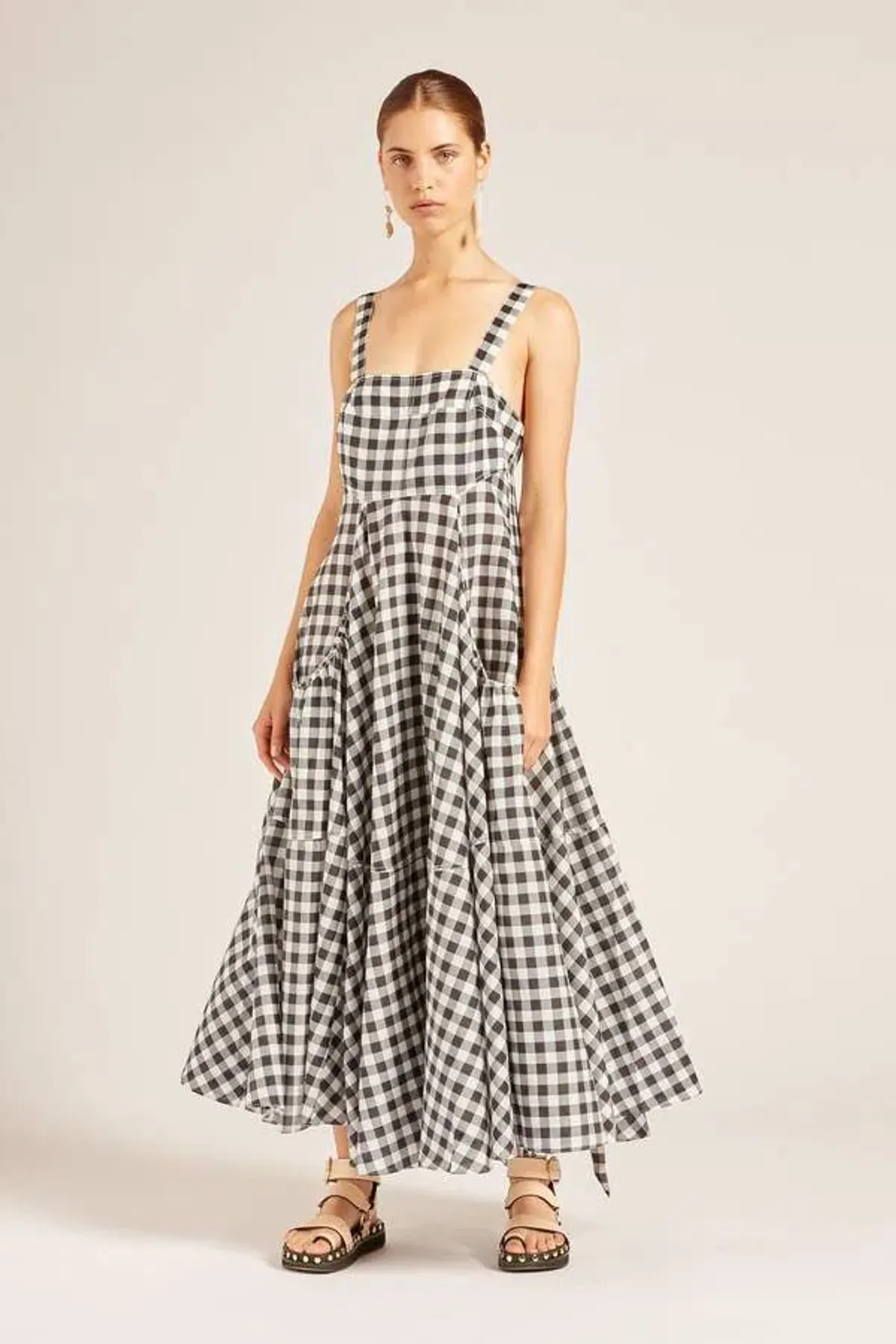 Lee Mathews Clara Sun Midi Dress Black Size 8 - Image 1