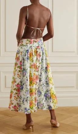 Zimmermann Asymmetric Open Back Floral Midi Dress Print Size 4 (16) for rent on The Volte - image 2