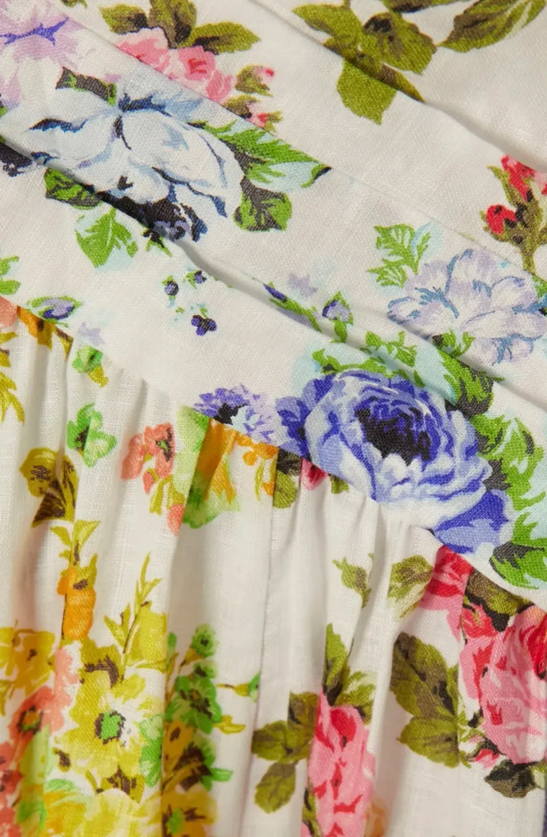 Zimmermann Asymmetric Open Back Floral Midi Dress Print Size 4 (16) for rent on The Volte - main image