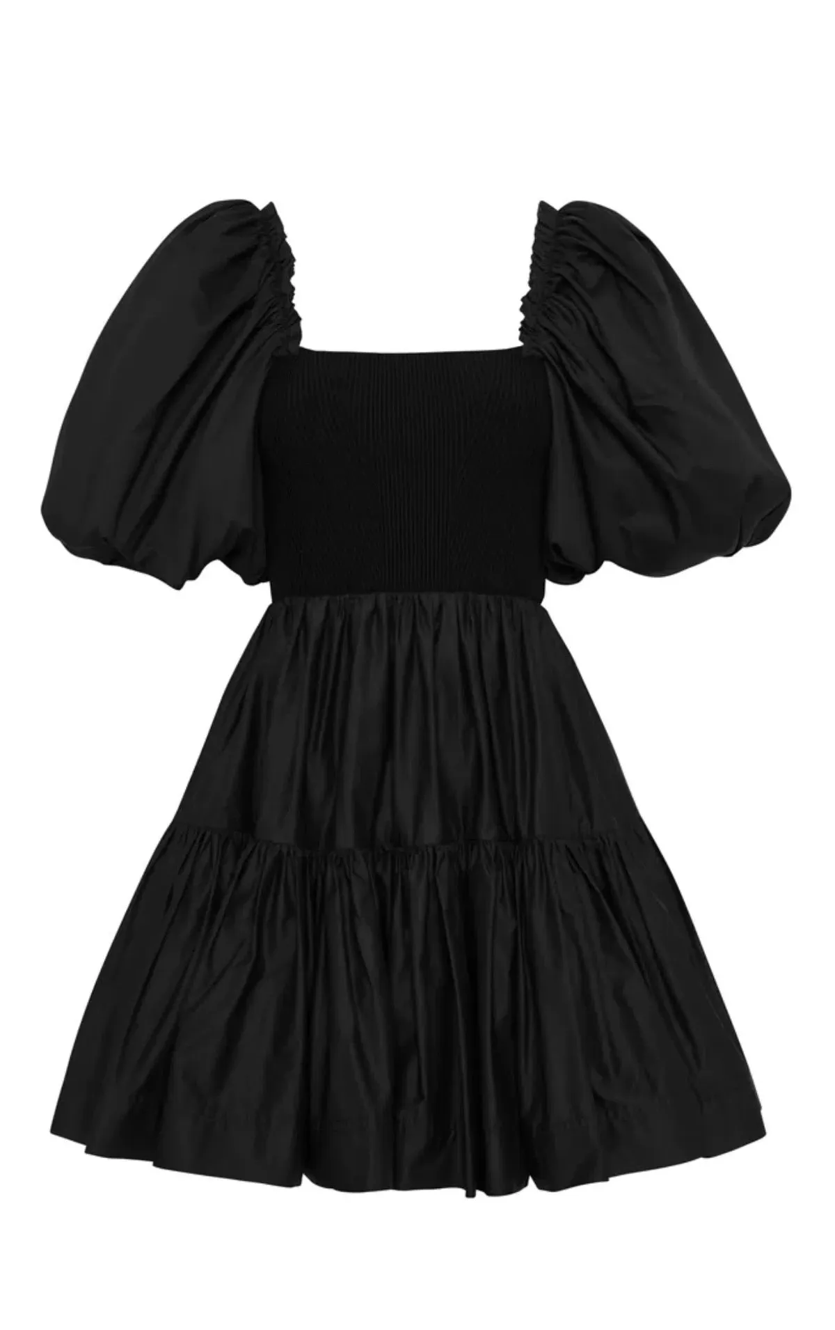 Aje Casa Puff Sleeve Mini Knit Dress Black Size 14 - Image 5