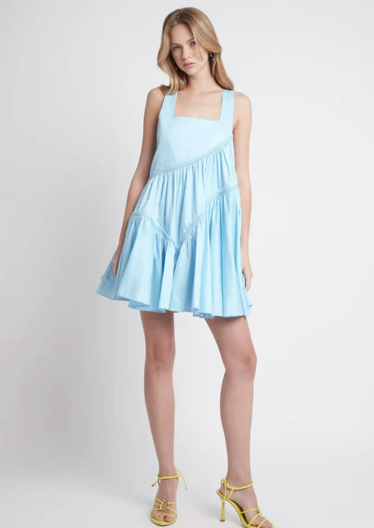 Aje Casabianca Sleeveless Braided Dress Ice Blue Size 14 - Image 1