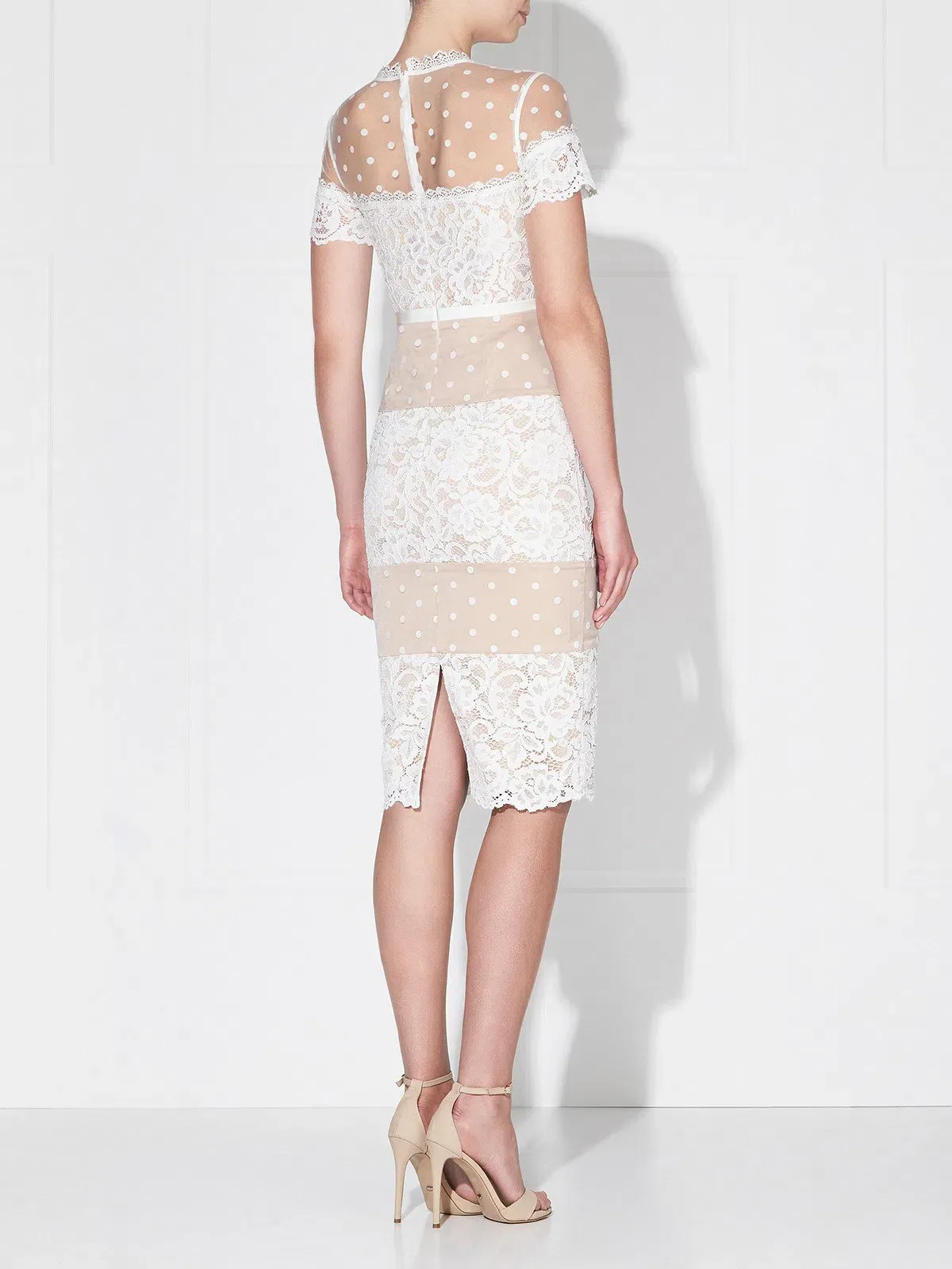 Love Honor Ava Lace Midi Dress White Nude Size 8 - Image 2