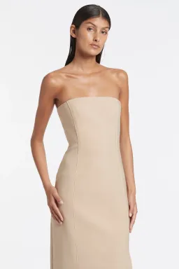 Sir The Label Monte Strapless Dress in Tan Beige Size 1 for rent on The Volte - image 3