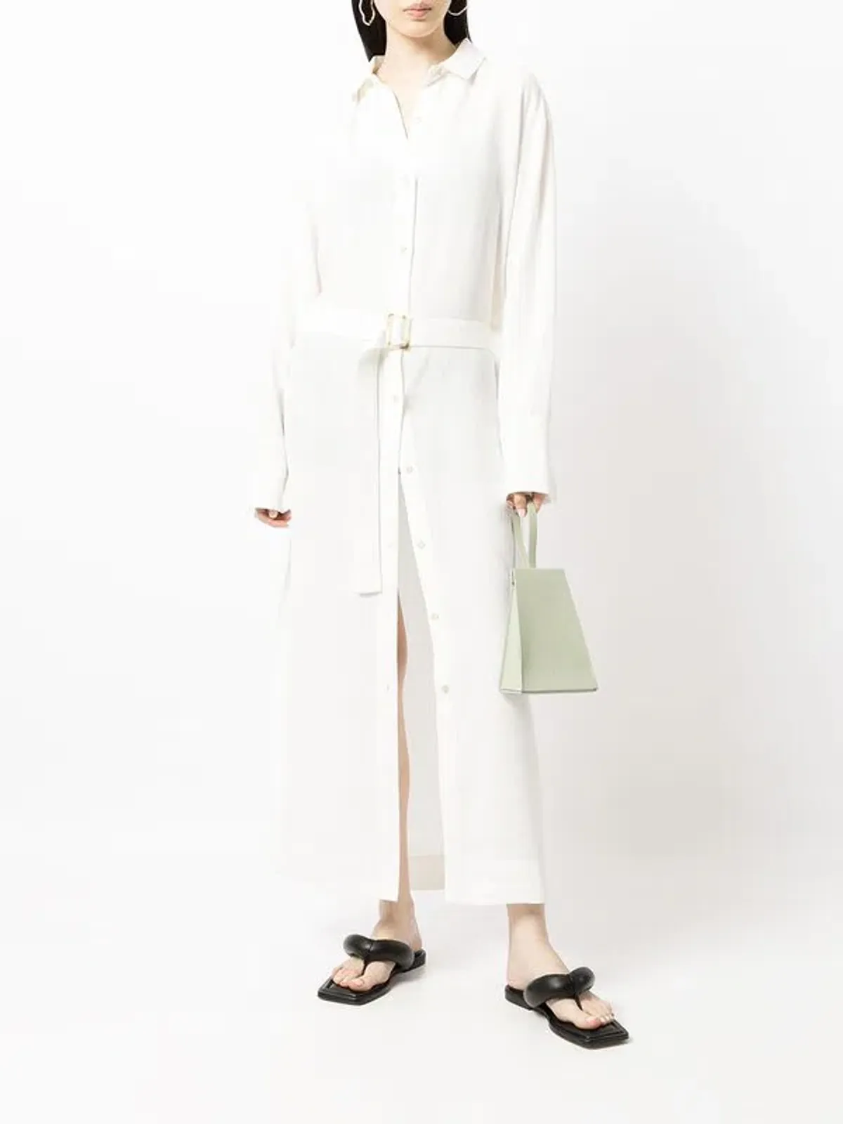 Sir The Label Clemence Shirt Dress in Ivory White Size 1 - Image 1
