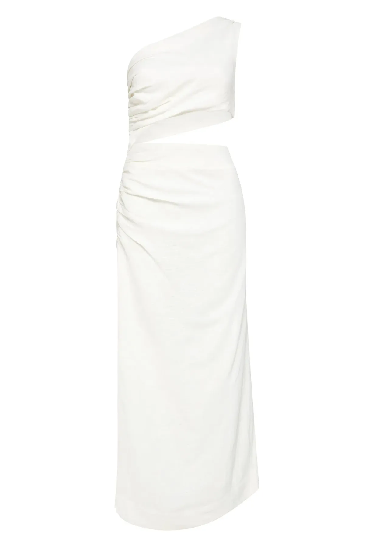 Sir The Label Clemence One Shoulder Midi Dress in Ivory Size 0 - Image 5