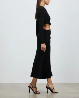MISHA Arma Midi Dress Black Size 6/XS for rent on The Volte - image 3