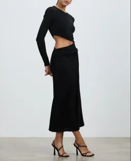 MISHA Arma Midi Dress Black Size 6/XS for rent on The Volte - image 2