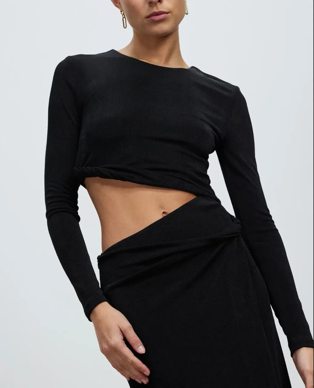 MISHA Arma Midi Dress Black Size 6/XS for rent on The Volte - main image