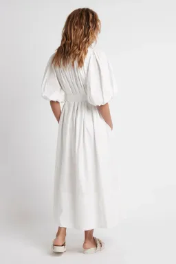 Aje Casabianca Puff Sleeve Shirt Dress White Size 8 for rent on The Volte - image 2