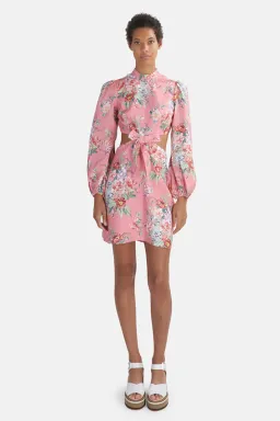Zimmermann Bellitude Bow Front Mini Dress Watermelon Floral Print Size 1 / AU 10 for rent on The Volte - image 2