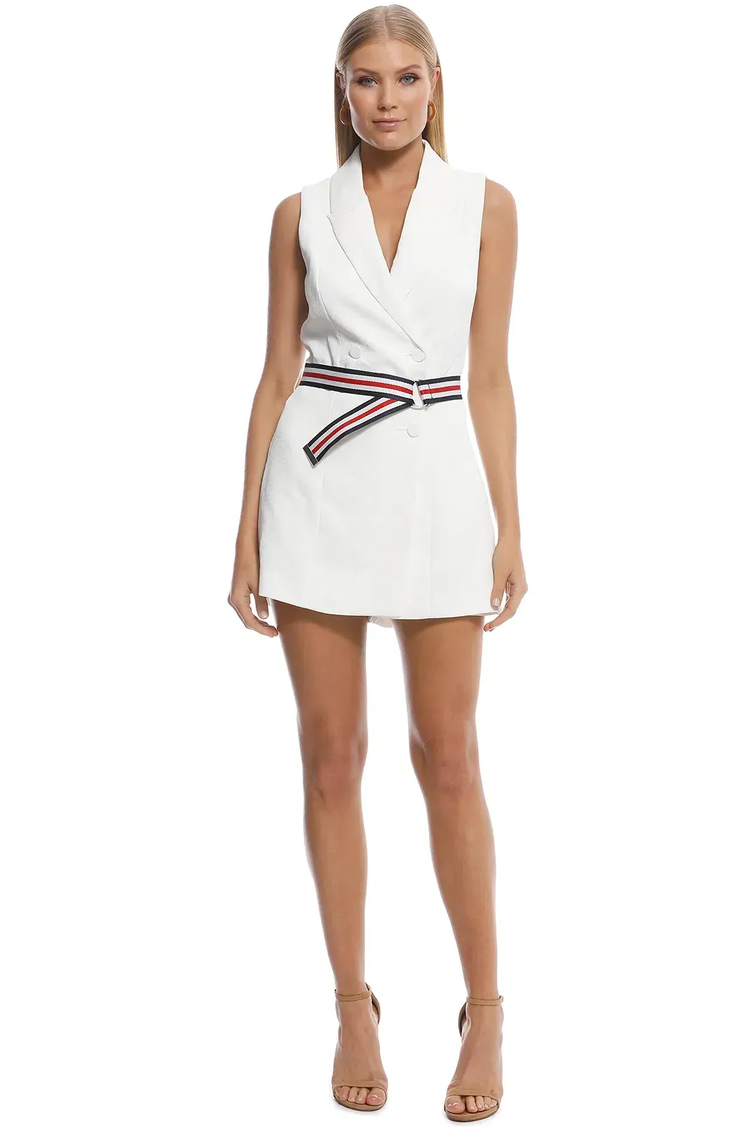 Kookai Ribbon Sleeveless Playsuit White | Size 34 for rent on The Volte - main image