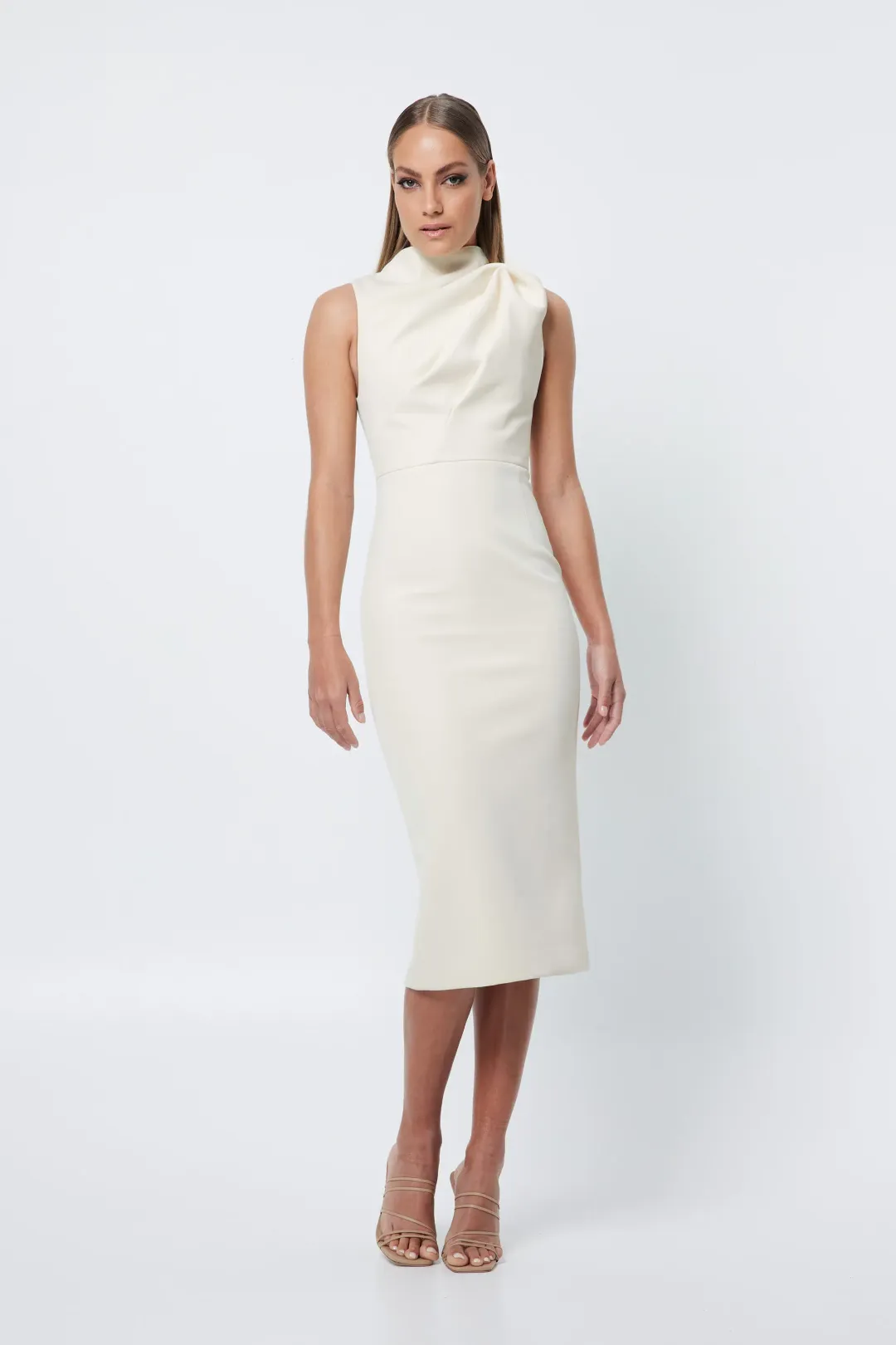 Mossman The Edge of Glory Midi Dress White Size 8 for rent on The Volte - main image