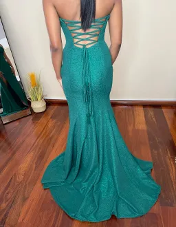 Jovani Style #8063 Strapless Dress Green Size 8 for rent on The Volte - image 5