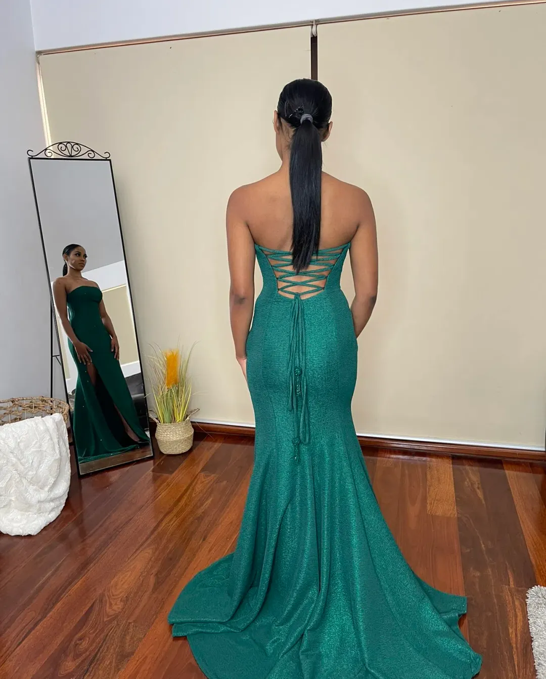 Jovani Style #8063 Strapless Dress Green Size 8 for rent on The Volte - main image