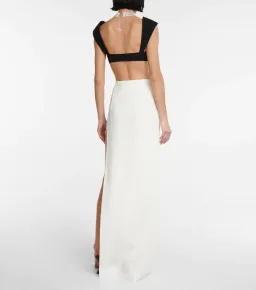 Monot Crepe Bra Top Black & Maxi Skirt White Set Size 0 for rent on The Volte - image 3