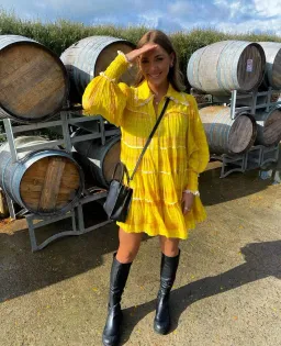 Aje Wilderness Smock Mini Dress Yellow Size 8 for rent on The Volte - image 5