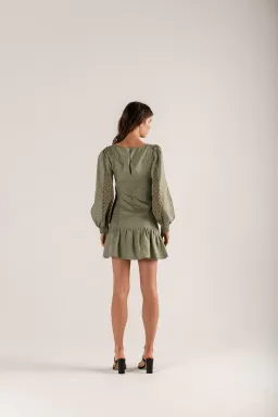 Mon Renn Lucent Mini Dress Moss Green Size 10 for rent on The Volte - image 2