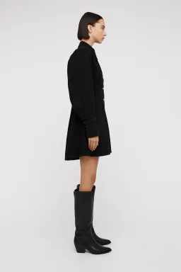 Scanlan Theodore Denim Cocoon Sleeve Mini Dress Black Size 10 for rent on The Volte - image 2