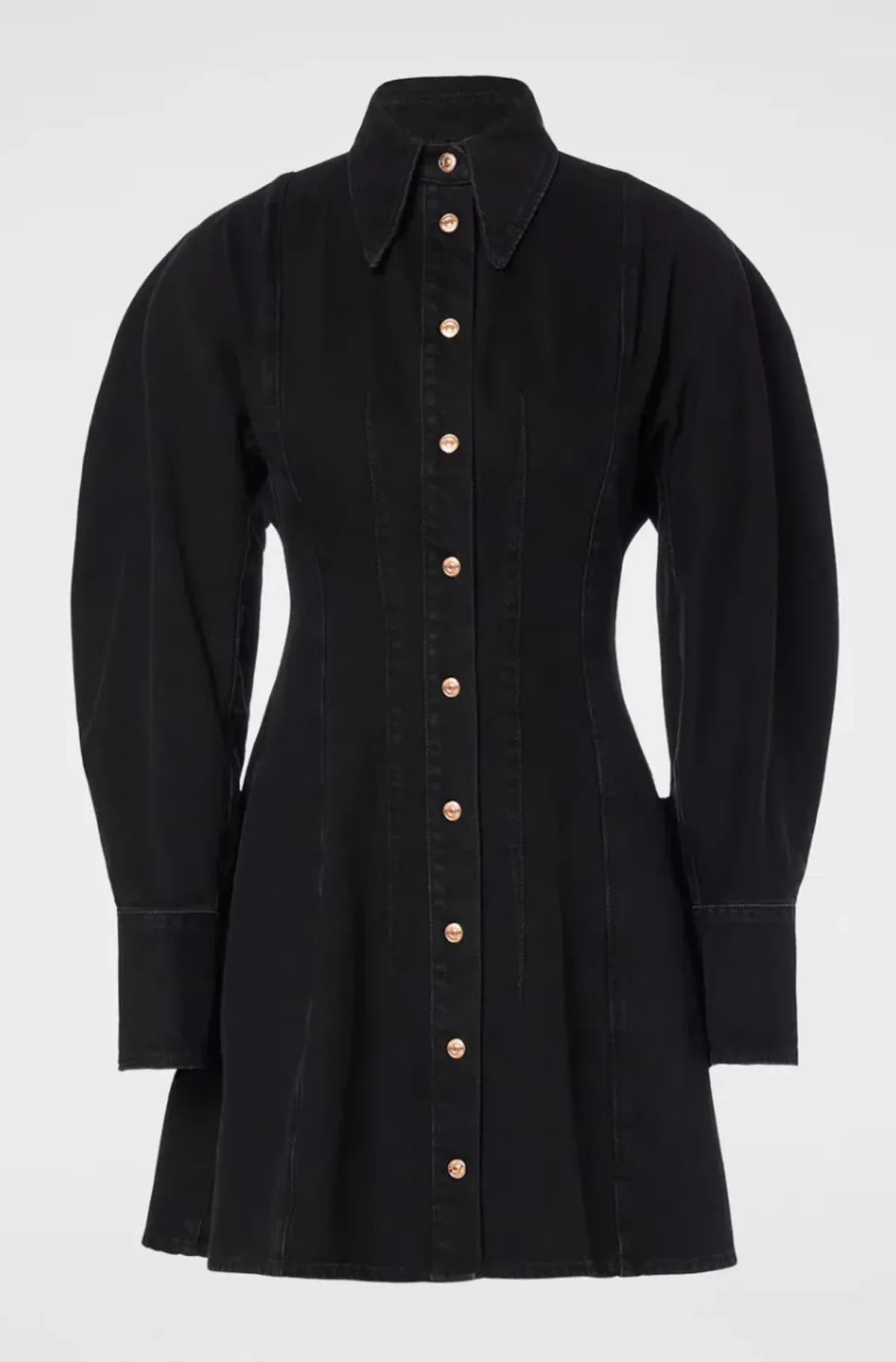 Scanlan Theodore Denim Cocoon Sleeve Mini Dress Black Size 10 - Image 4