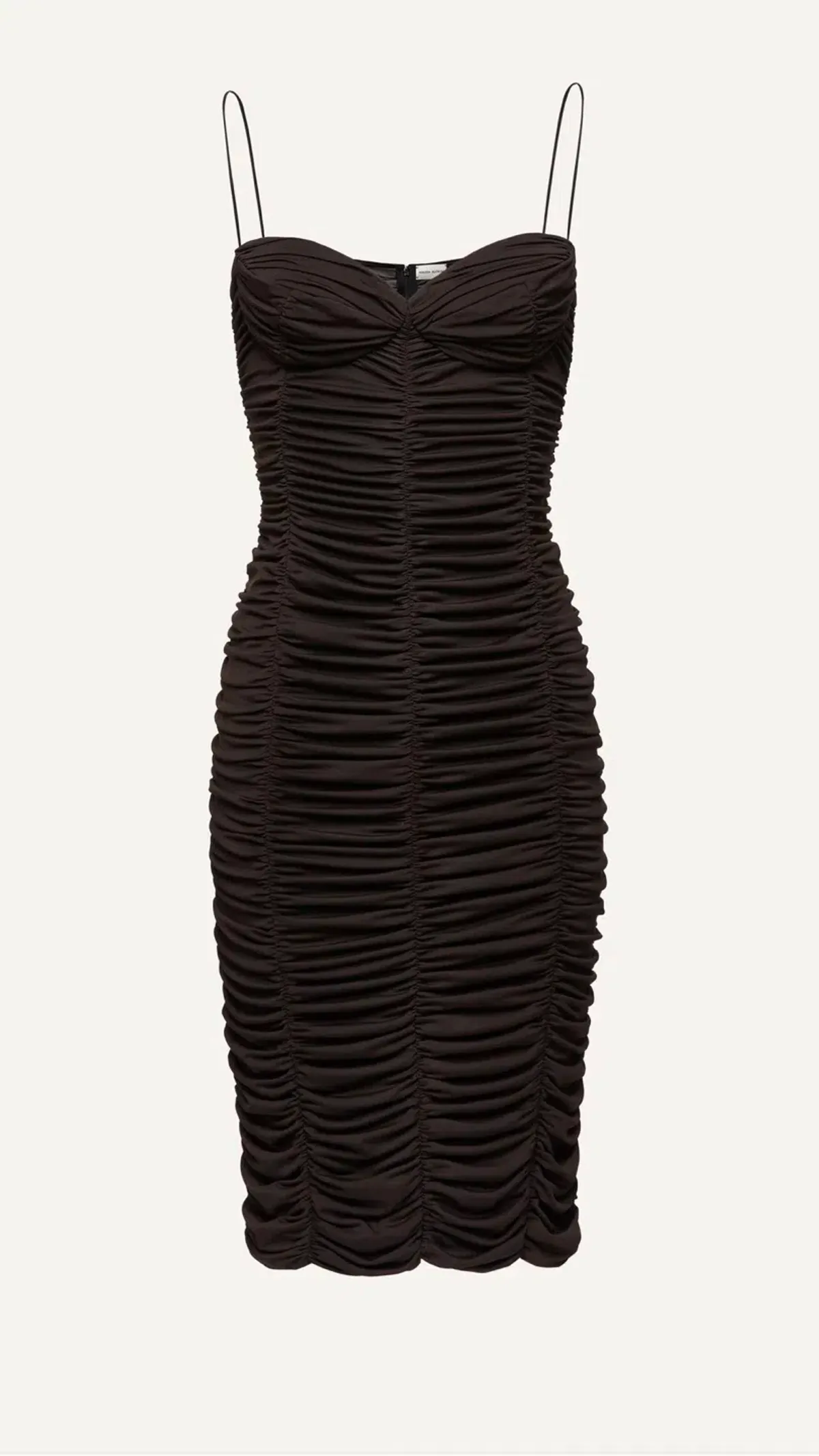 Magda Butrym Fitted Sweetheart Midi Dress Brown Size 36 - Image 3