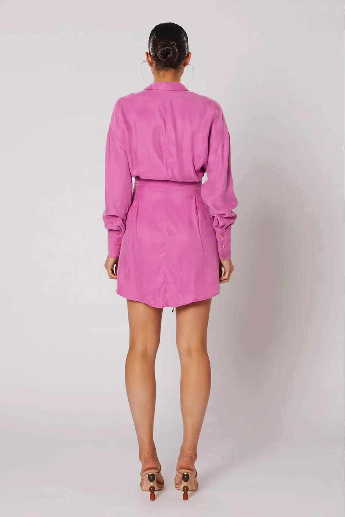 Winona Morado Button-Up Dress Pink Size 8 - Image 3