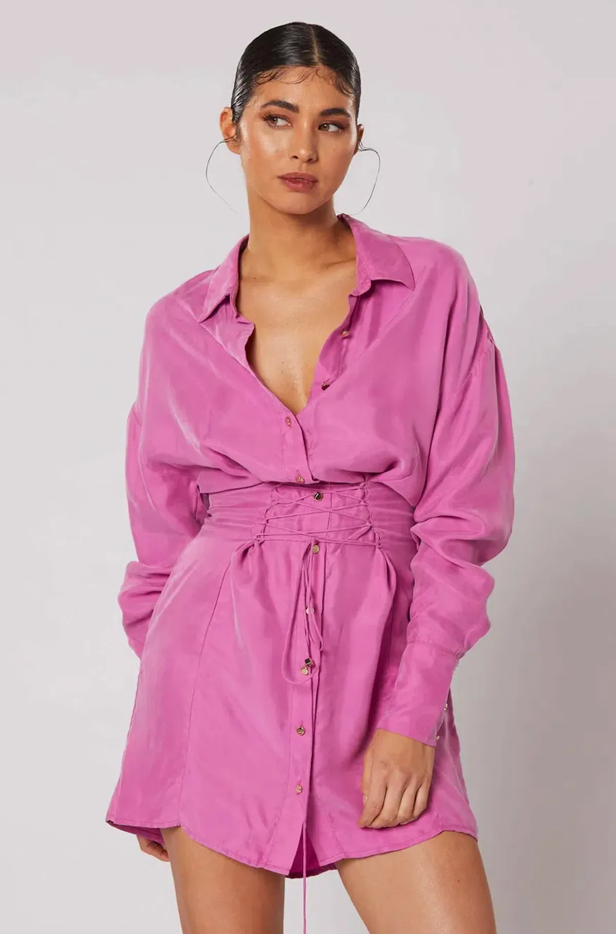 Winona Morado Button-Up Dress Pink Size 8 - Image 2