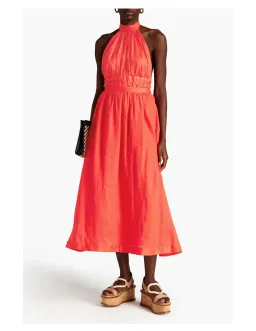 Zimmermann Shelley Halter Neck Midi Dress Orange Size 1 / Au 10 for rent on The Volte - image 1