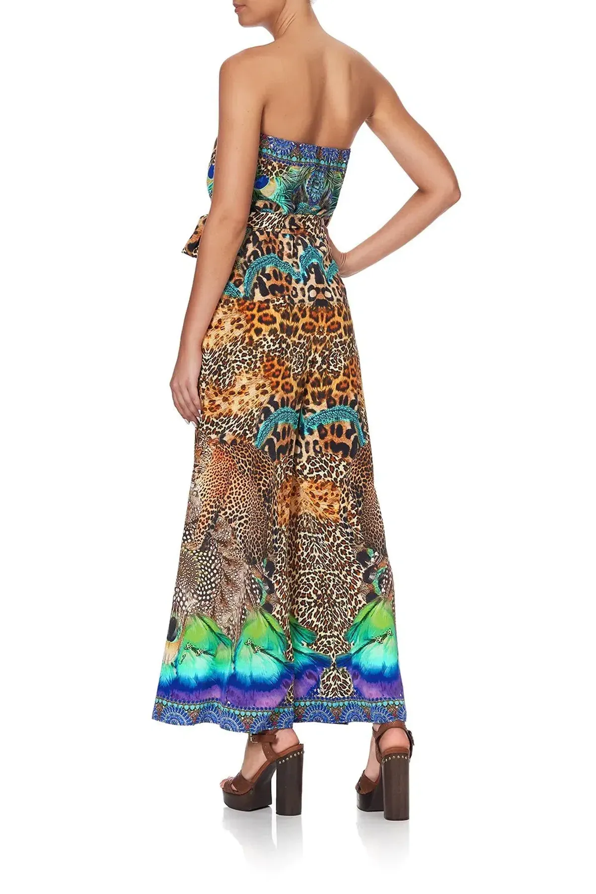 Camilla Mother Xanadu Tie Waist Strapless Jumpsuit Print Size XL - Image 3