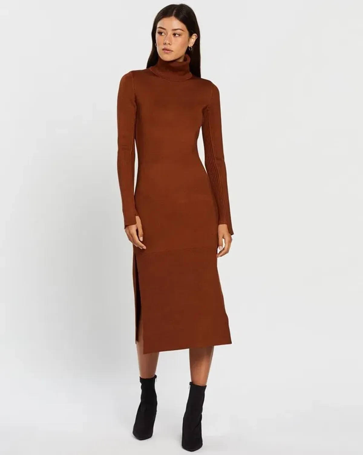 Camilla and Marc Winifred Knit Dress Brown Size 10 for rent on The Volte - main image