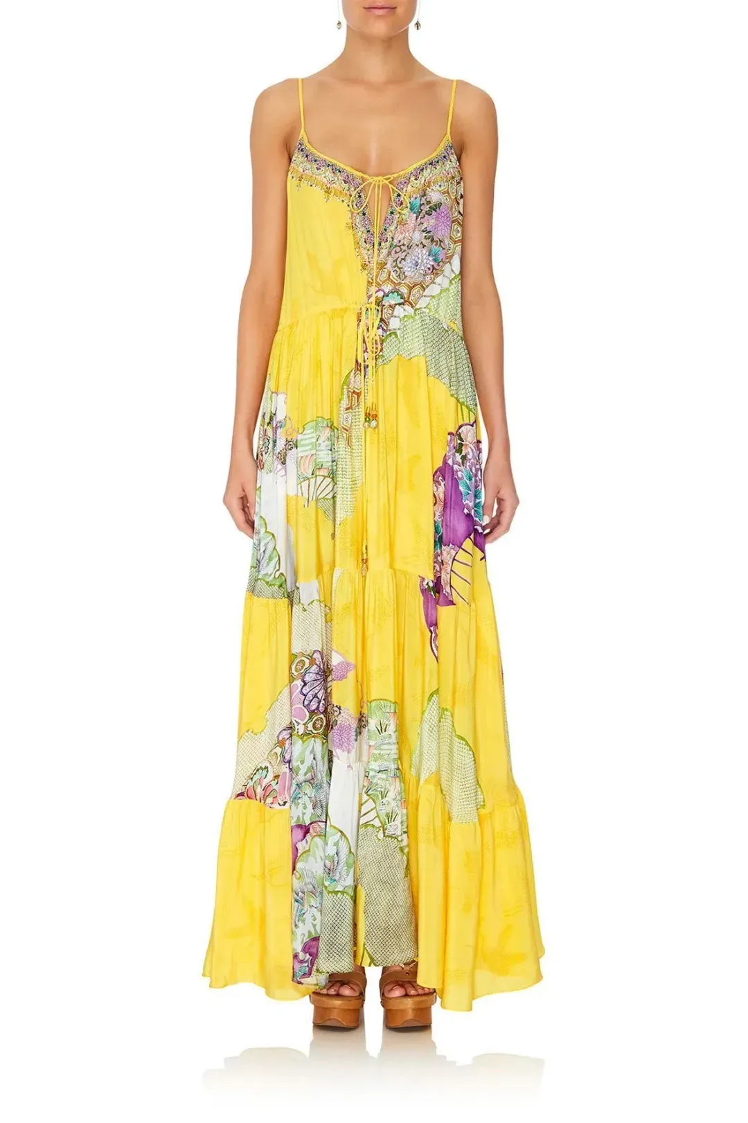 Camilla Golden Years Dress With Front Tie Detail Print Size (M) for rent on The Volte - main image