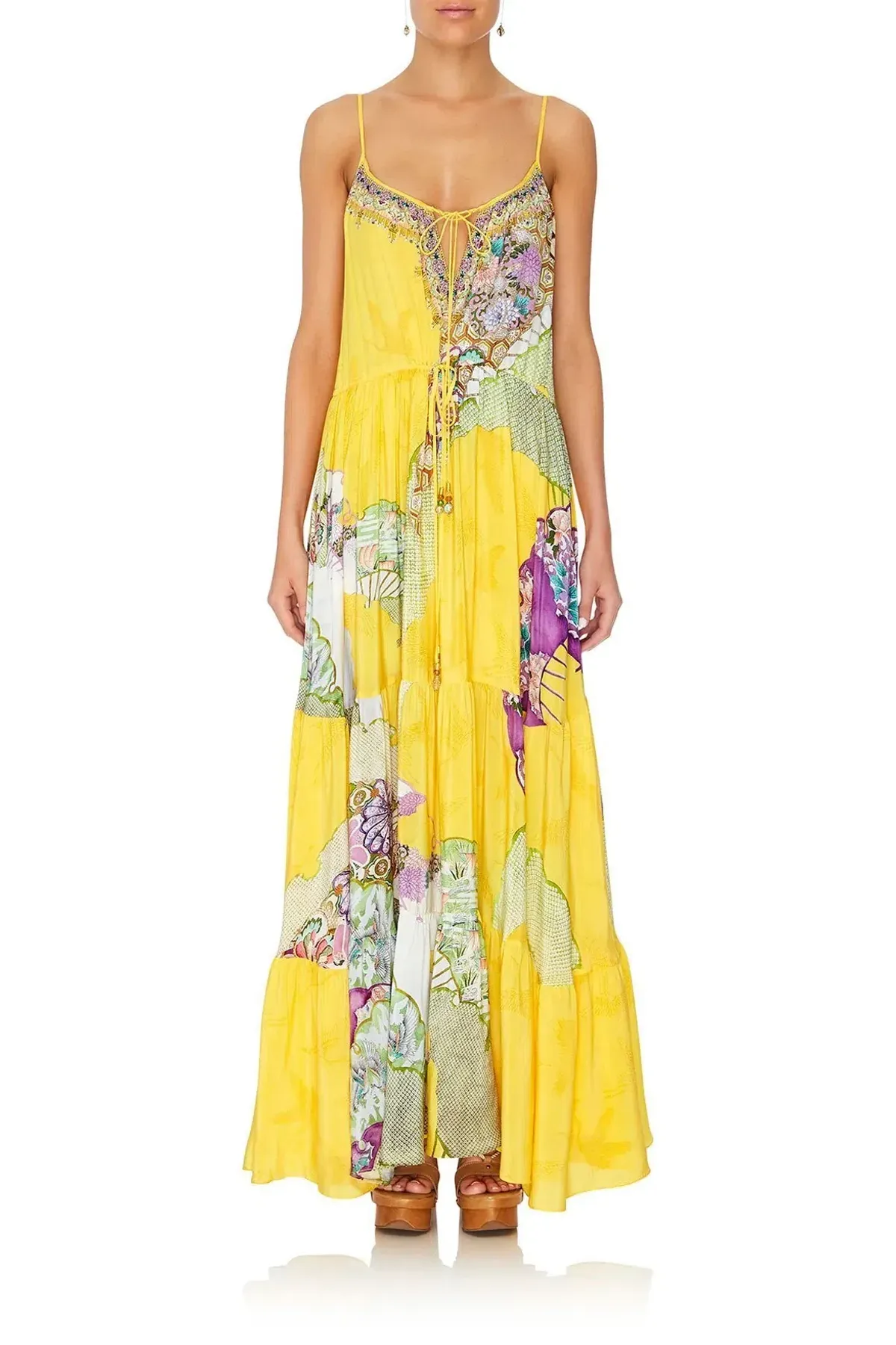 Camilla Golden Years Dress With Front Tie Detail Print Size (M) for rent on The Volte - main image