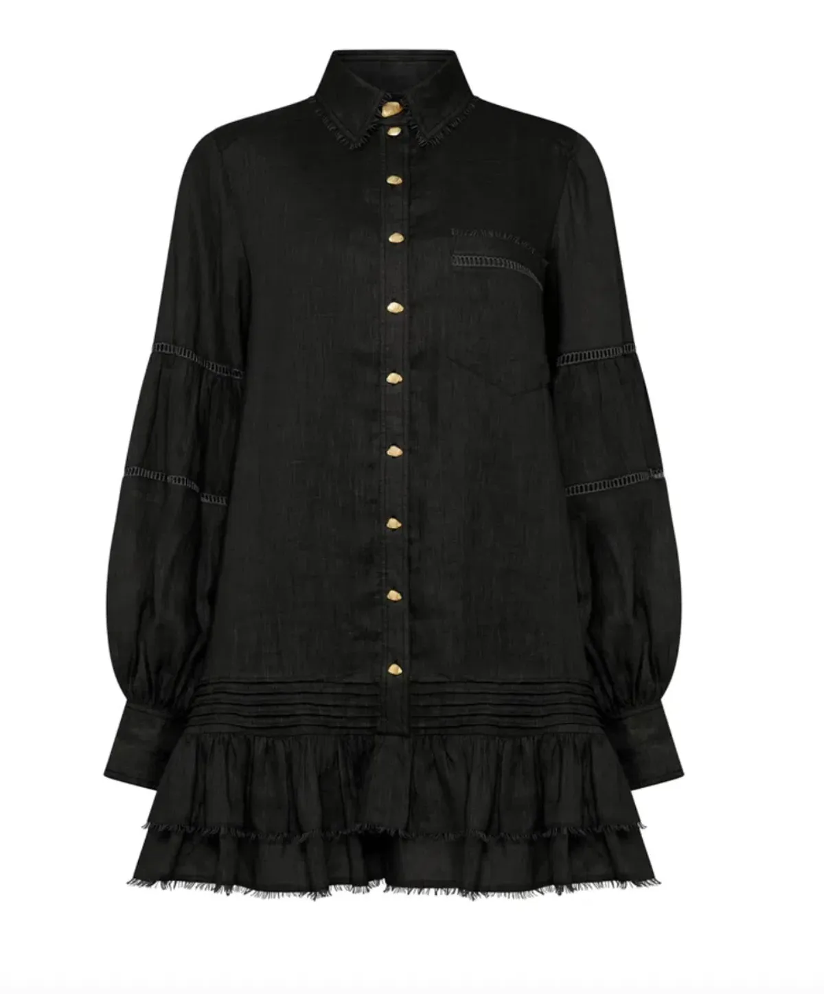 AJE Lotus Shirt Dress Black Size 10 - Image 3