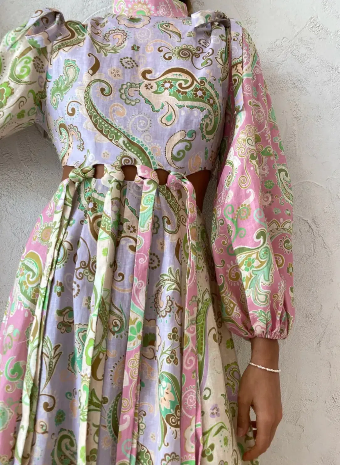 Alemais Marta Cutout Dress Print Size 14 for rent on The Volte - main image