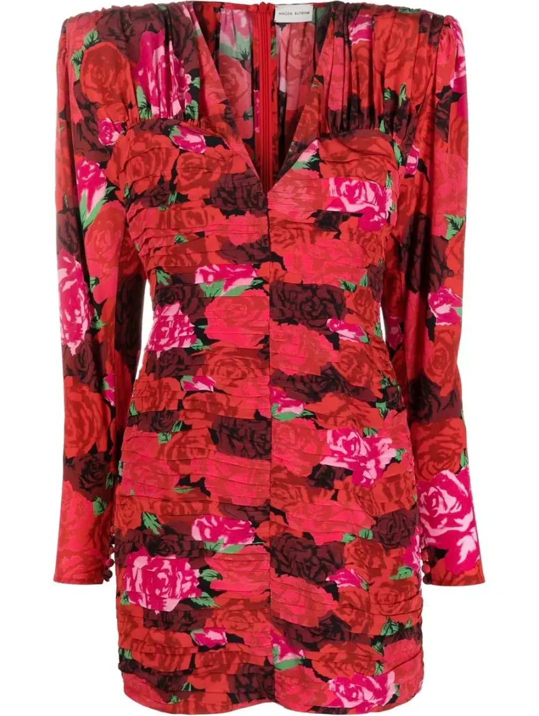 MAGDA BUTRYM Silk V Neck Dress Floral Print for rent on The Volte - main image