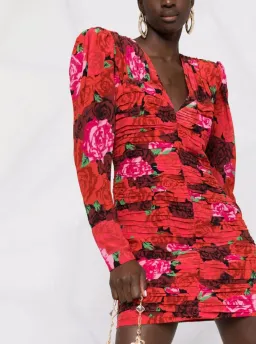 MAGDA BUTRYM Silk V Neck Dress Floral Print for rent on The Volte - image 5